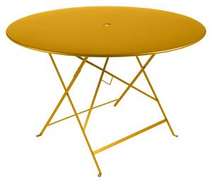 Medově žlutý kovový skládací stůl Fermob Bistro Ø 117 cm