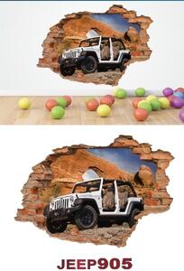 3D samolepka na zeď jeep 2