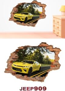 3D samolepka na zeď auto