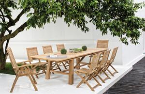 Teakový zahradní rozkládací jídelní stůl Bizzotto Maryland 220/300 x 100 cm