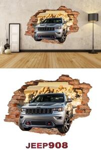 3D samolepka na zeď jeep 3