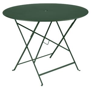 Tmavě zelený kovový skládací stůl Fermob Bistro Ø 96 cm