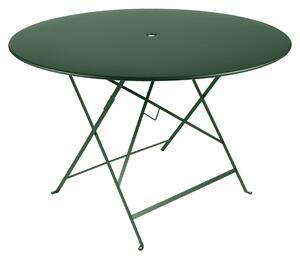 Tmavě zelený kovový skládací stůl Fermob Bistro Ø 117 cm