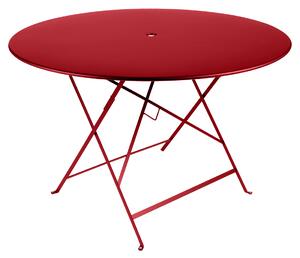 Makově červený kovový skládací stůl Fermob Bistro Ø 117 cm