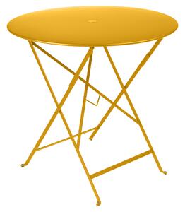 Medově žlutý kovový skládací stůl Fermob Bistro Ø 77 cm