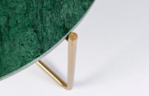 White Label Zelený mramorový konferenční stolek WLL TIMPA 70 cm