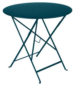 Modrý kovový skládací stůl Fermob Bistro Ø 77 cm