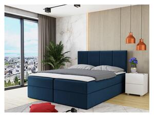 Kontinentální manželská postel 180x200 CARMELA - modrá + topper ZDARMA