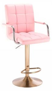 LuxuryForm Barová židle VERONA na zlatém talíři - růžová