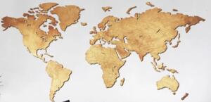 Obraz na zeď - Dřevěná mapa světa CLASSIC KONFIGURÁTOR 6 mm (Dřevěná mapa na míru)