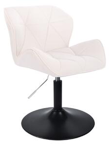 LuxuryForm Židle MILANO VELUR na černém talíři - bílá