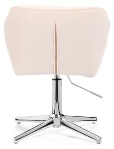 LuxuryForm Židle MILANO VELUR na stříbrném kříži - krémová