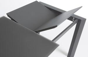 Tmavě šedý skleněný rozkládací jídelní stůl Kave Home Axis 160/220x90 cm