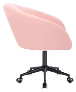 LuxuryForm Židle VENICE na černé podstavě s kolečky - růžová