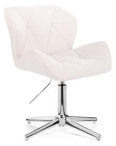 LuxuryForm Židle MILANO VELUR na stříbrném kříži - bílá