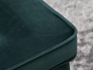 Design Project Tmavě zelená sametová podnožka Montano s černou podnoží