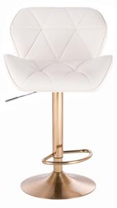 LuxuryForm Barová židle MILANO na zlatém talíři - bílá