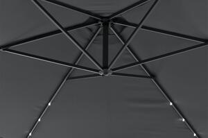 FurniGO LED slunečník Brazílie 3,5 m - tmavě šedý