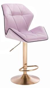 LuxuryForm Barová židle MILANO MAX VELUR na zlatém talíři - fialový vřes