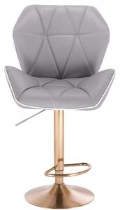 LuxuryForm Barová židle MILANO MAX na zlatém talíři - šedá