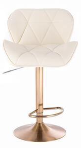 LuxuryForm Barová židle MILANO na zlatém talíři - krémová