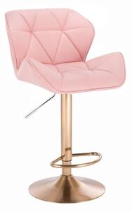 LuxuryForm Barová židle MILANO na zlatém talíři - růžová