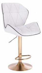 Barová židle MILANO MAX na zlatém talíři - bílá