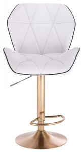 LuxuryForm Barová židle MILANO MAX na zlatém talíři - bílá