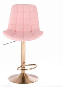 LuxuryForm Barová židle PARIS na zlatém talíři - růžová