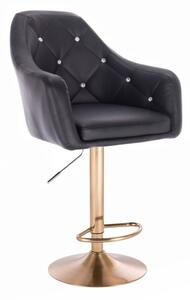 Barová židle ROMA na zlatém talíři - černá