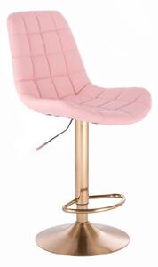 Barová židle PARIS na zlatém talíři - růžová