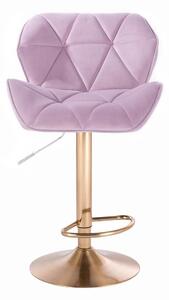 LuxuryForm Barová židle MILANO VELUR na zlatém talíři - fialový vřes