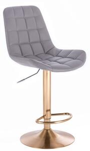 Barová židle PARIS na zlatém talíři - šedá