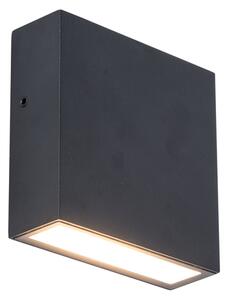 LUTEC Venkovní nástěnné LED osvětlení GEMINI XF, 9,5W, teplá bílá, hranaté, černé, IP54 5104002012