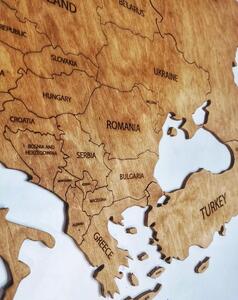Obraz na zeď - Dřevěná mapa Evropy KONFIGURÁTOR (Dřevěná mapa na míru)