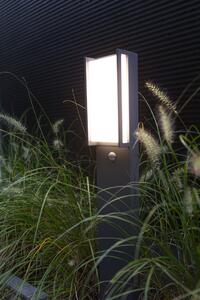 LUTEC Venkovní sloupkové LED osvětlení QUBO s čidlem, 17W, teplá bílá, šedé, IP54 7193004118