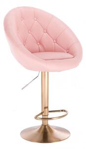 Barová židle VERA na zlatém talíři - růžová