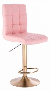 Barová židle TOLEDO na zlatém talíři - růžová