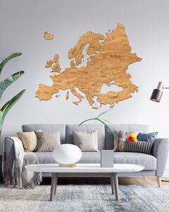 Obraz na zeď - Dřevěná mapa Evropy KONFIGURÁTOR (Dřevěná mapa na míru)