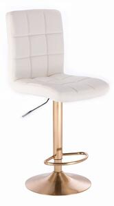 LuxuryForm Barová židle TOLEDO na zlatém talíři - bílá