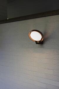 LUTEC Venkovní nástěnné LED osvětlení POLO s čidlem, 16W, teplá bílá, kulaté, šedé, IP54 5205702118