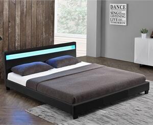 FurniGO Paris čalouněná postel 180 x 200 cm - černá