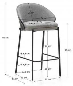EAMY GREY pultová židle Sivá - čierna