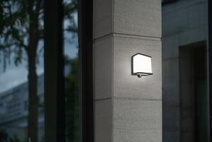 LUTEC Venkovní nástěnné solární LED osvětlení DOBLO s čidlem, 12W, denní bílá, šedé, IP44 6943701125