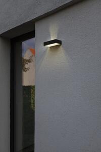 LUTEC Venkovní nástěnné solární chytré LED osvětlení FADI s čidlem, 5W, hranaté, černobílé, IP54 6939501330