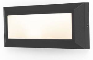 LUTEC Venkovní nástěnné orientační LED osvětlení HELENA, 11W, teplá bílá, obdelníkové, černé, IP54 5191605012