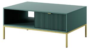 Konferenční stolek L104 zelený Nova Zlaté nohy / zlatý úchytky Piaski