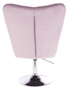 LuxuryForm Křeslo AURORA VELUR na stříbrném talíři - fialový vřes