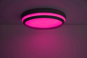 LUTEC Chytré stropní LED osvětlení CEPA s RGB funkcí, 24W, teplá bílá-studená bílá, 35cm, kulaté, černé 8402901012