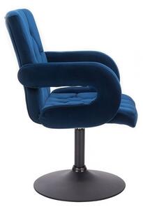 LuxuryForm Židle BOSTON VELUR na černém talíři - modrá